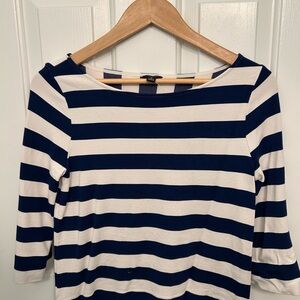 New without tags- Navy and White Striped Women's Top- Ann Taylor